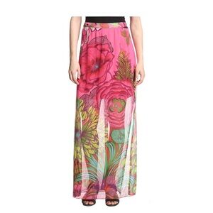 Desigual Brenda Floral Print Maxi Skirt Size 40